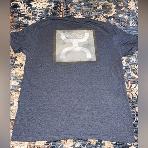 Hooey Men's Hooey Square Short Sleeve Shirt Heather Navy Large 35/65cot/poly